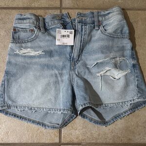 American Eagle Outfitters Light Blue Distressed Jean Shorts